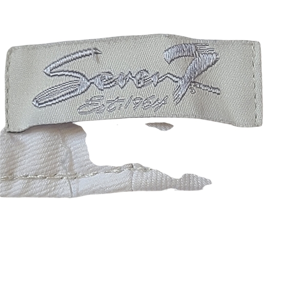 Seven 7 ladies Sz.10 white mid rise knee length jean shorts casual denimcore - Picture 6 of 9